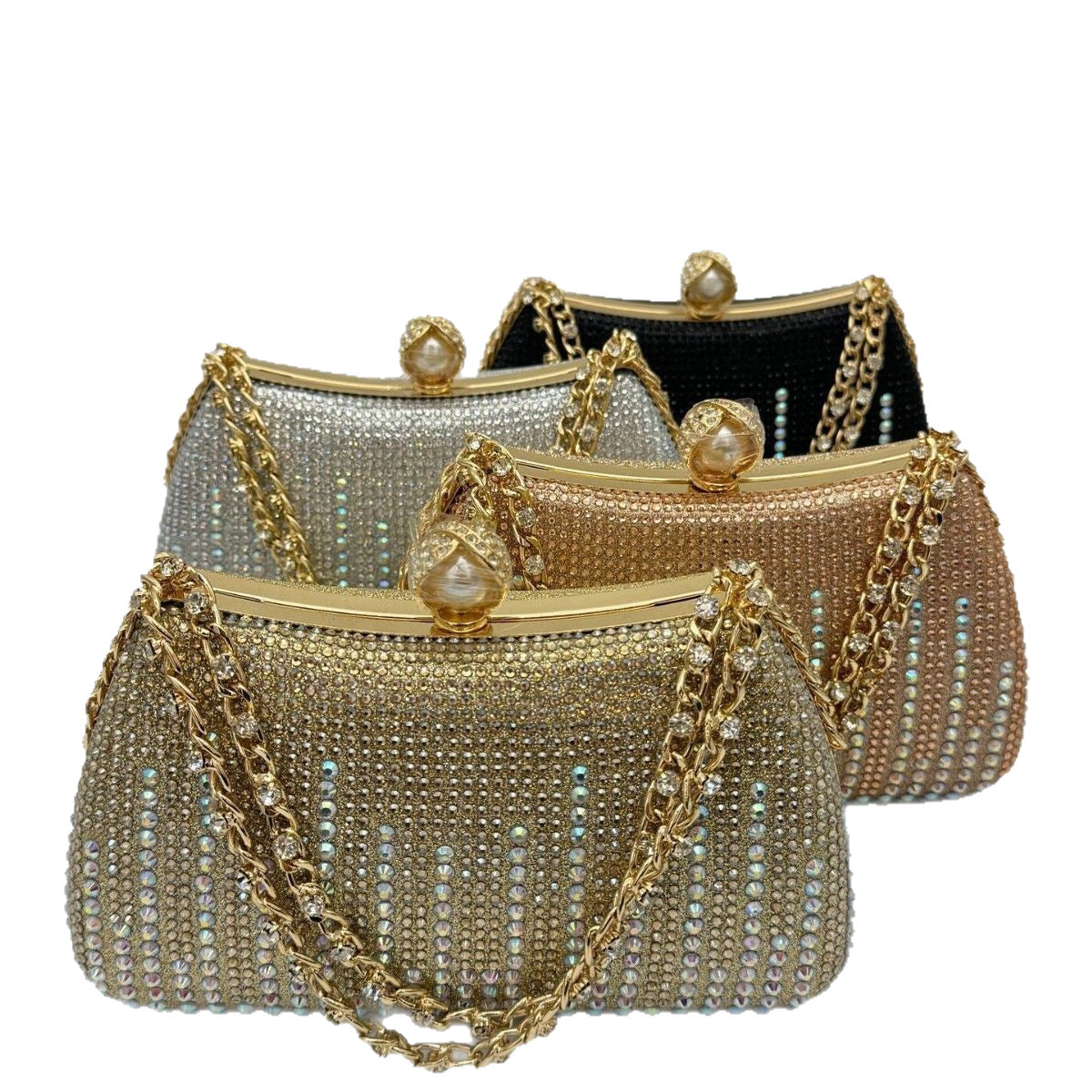 Luxury Crystal Evening Clutch - Rhinestone Chain Handbag for Special Occasions