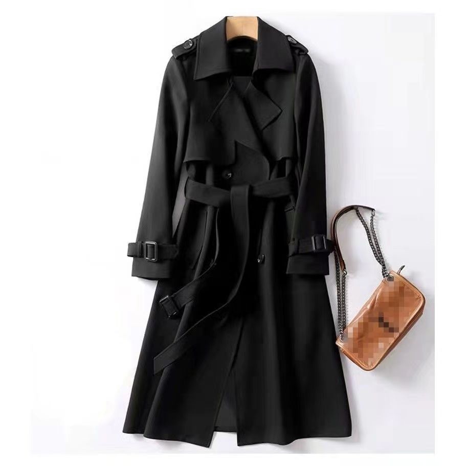 Trench coat women's mid-length spring and autumn version plus size popular British