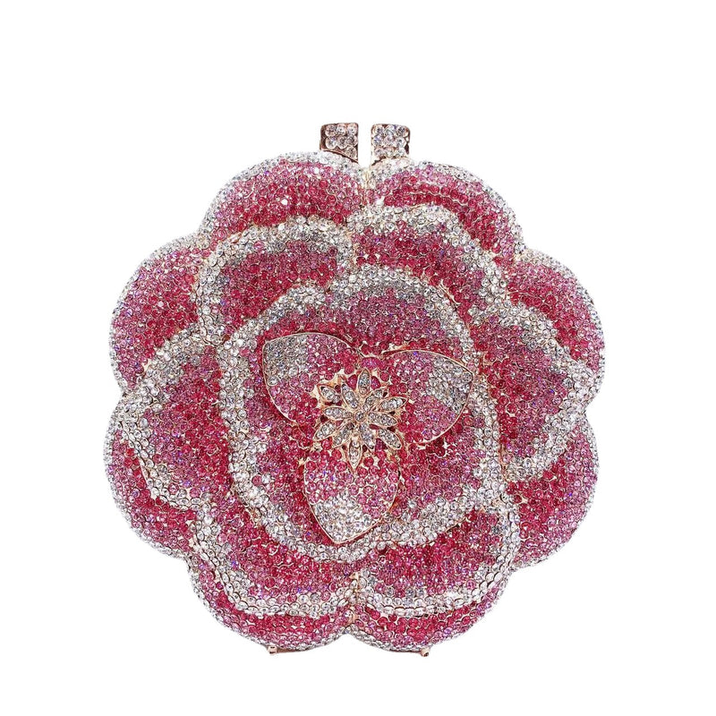 Rhinestone Clutch for Women, Floral Evening Bag