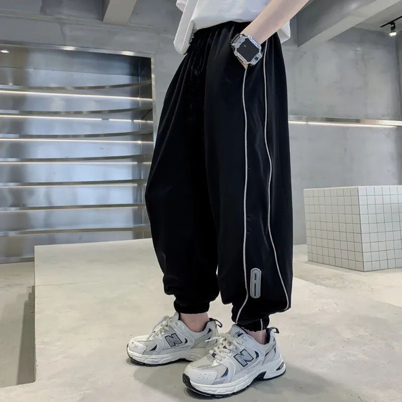 Boys Anti-Mosquito Summer Pants - Lightweight Ice Silk Sports Trousers
