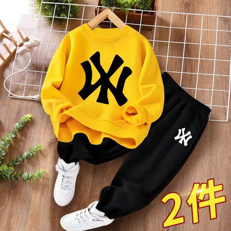 Kids NY Yankees Tracksuit Set - Blue Sweatshirt & Black Pants