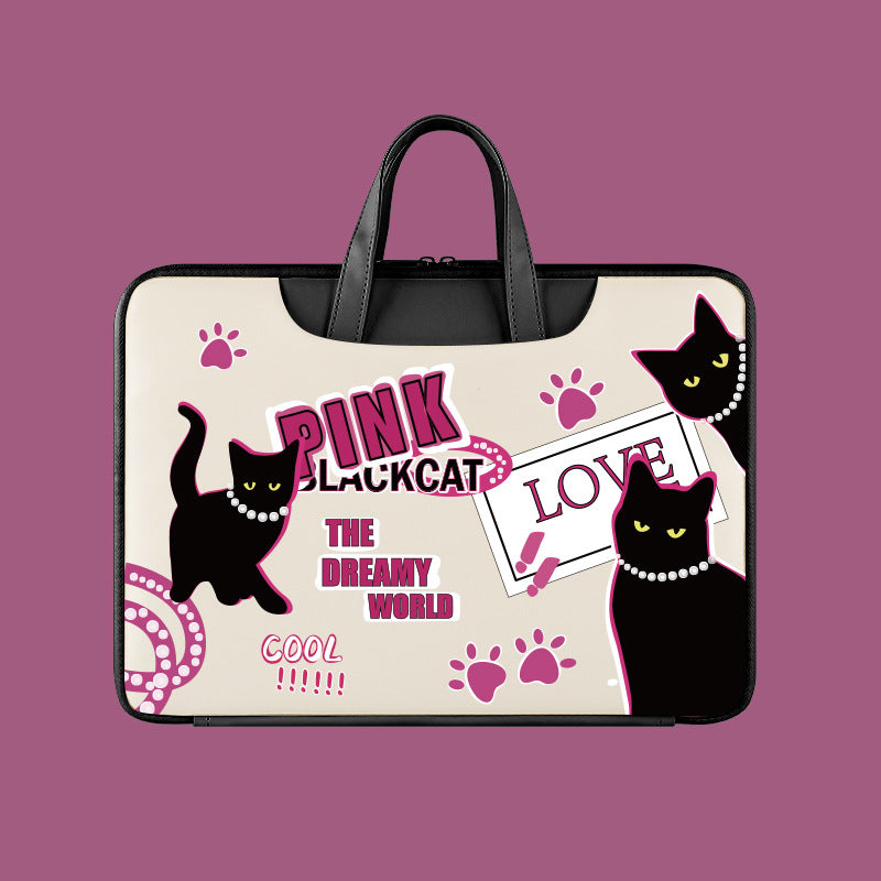 Print Laptop Bag – Elegant Black & White Sleeve with Inspirational Quote