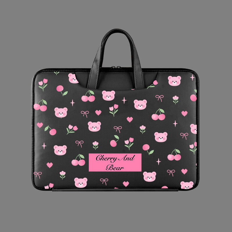 Print Laptop Bag – Elegant Black & White Sleeve with Inspirational Quote