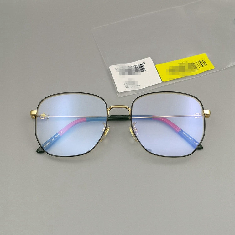 Glasses frame men's and women's multi-sided square flat lens