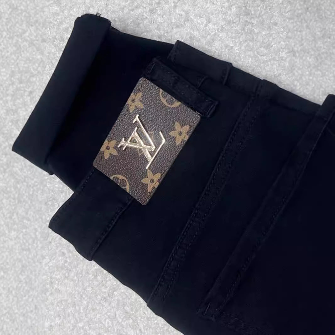 Trendy brand slim straight-leg warm thickened autumn and winter men's high-waisted