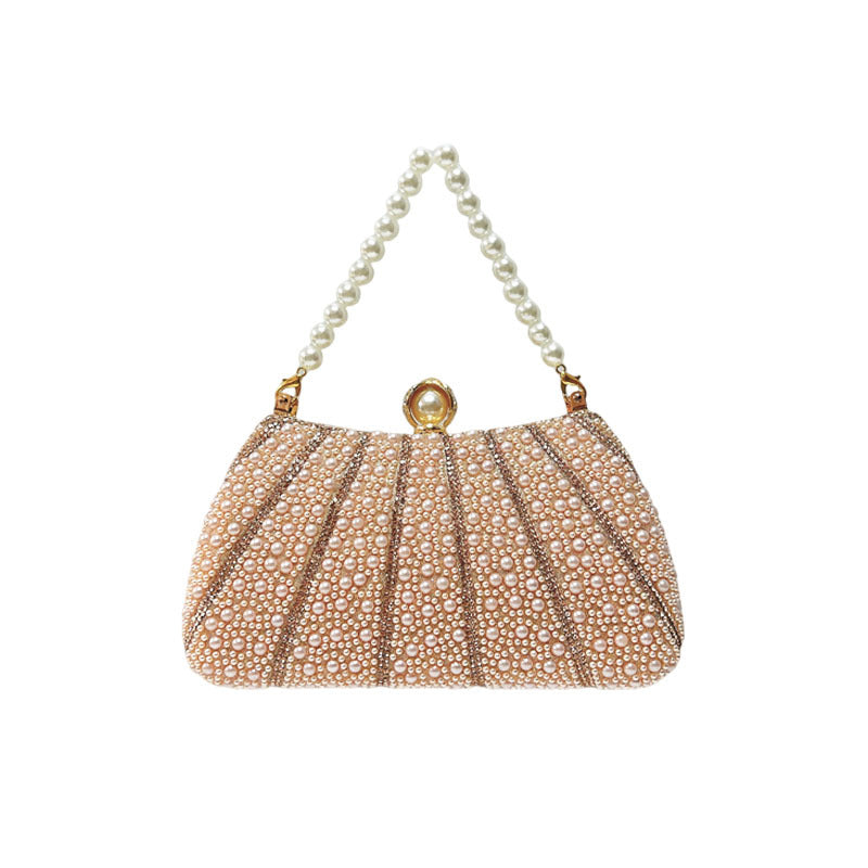 Luxury Pearl Beaded Evening Clutch - Designer Handbag for Special Occasions