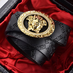 Belt genuine leather business beauty head print belt jeans belt youth belt
