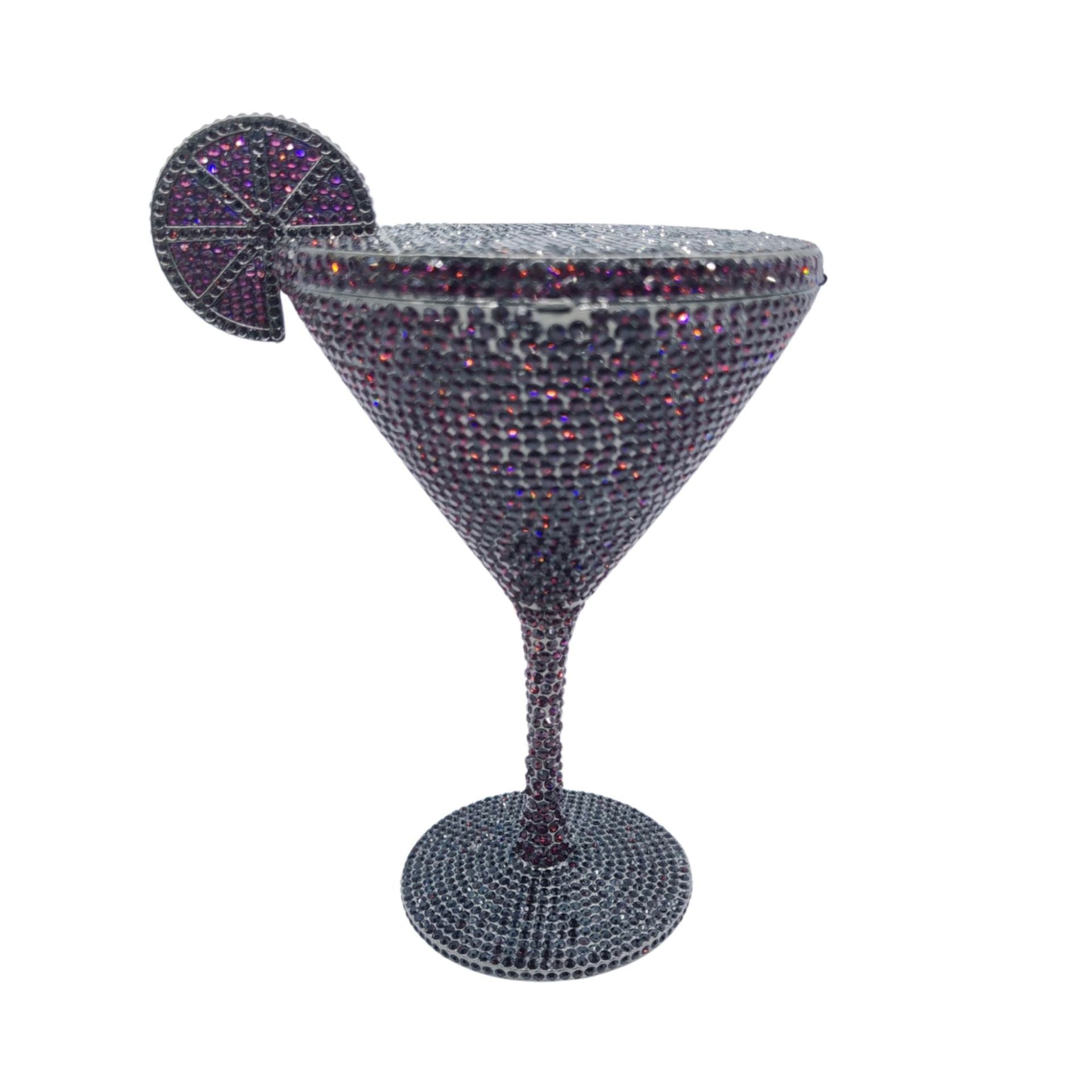 Rhinestone Martini Glasses Set - Crystal Cocktail Goblets