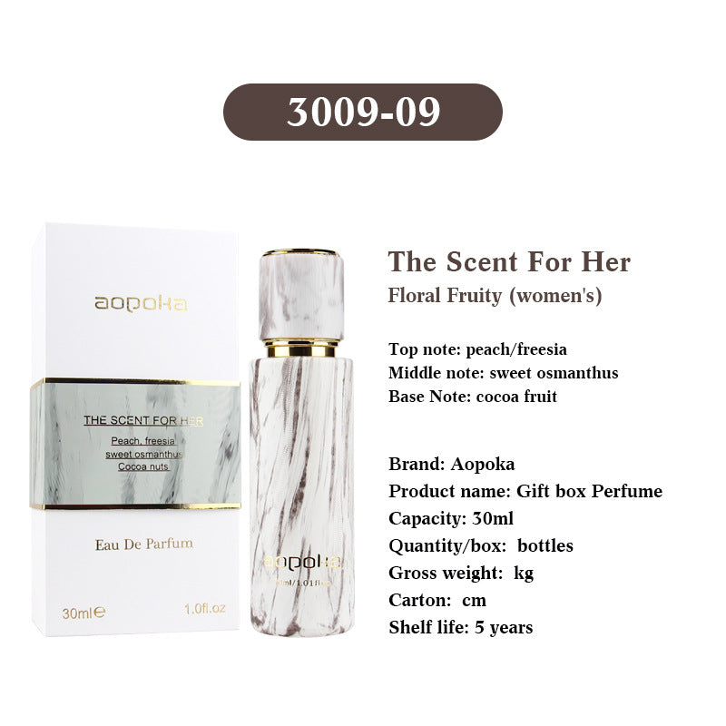 Aopoka Refillable Perfume Atomizer | 30ml Travel Spray Bottle in Marble & Wood Design