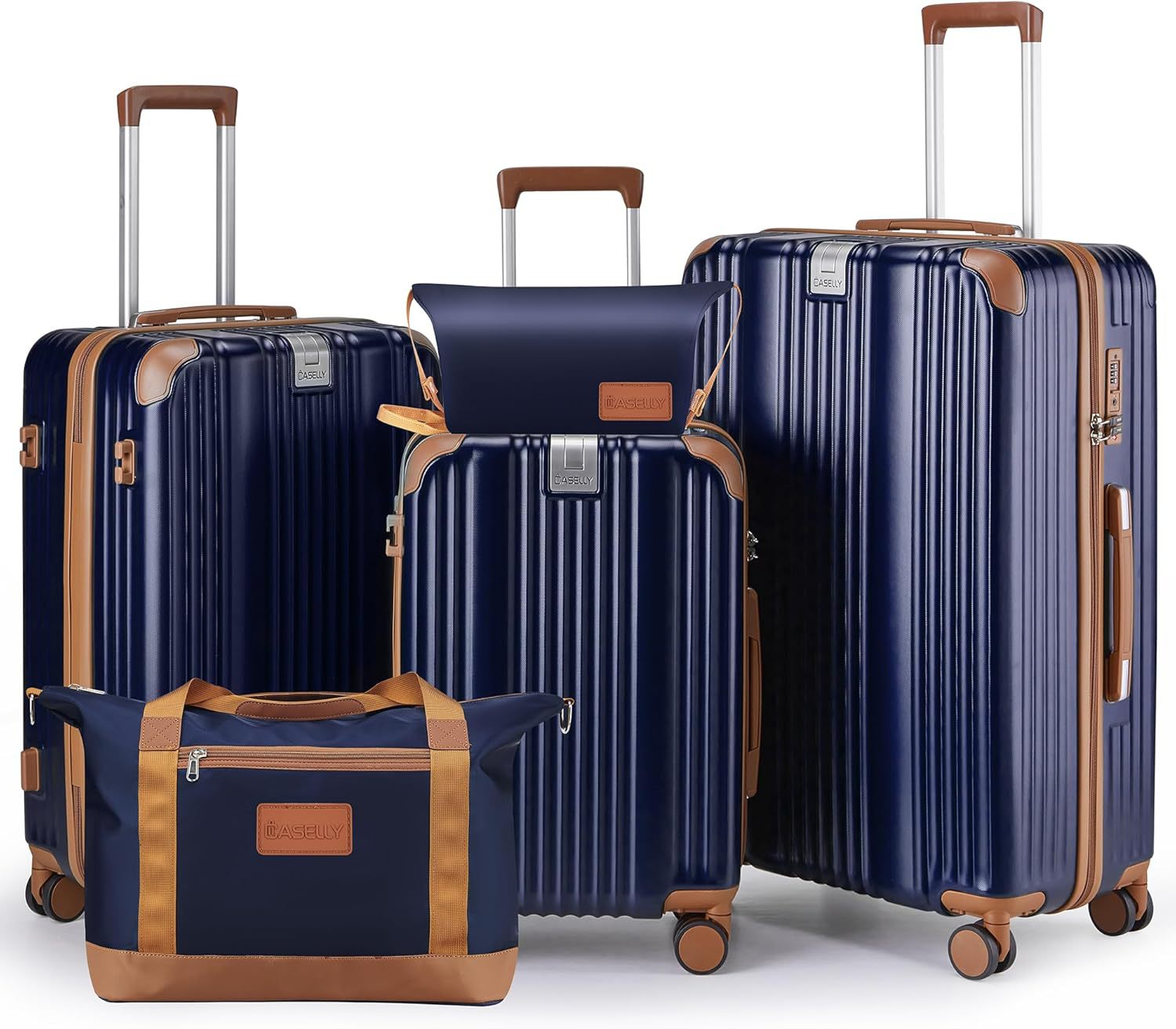 Premium 5-Piece Mint Green Luggage Set - YKK Zipper Hardshell Suitcase with TSA Lock & Spinner Wheels