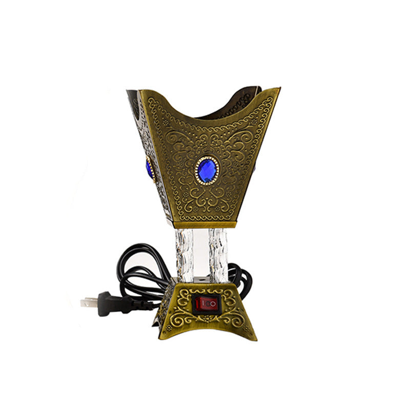 Luxury Gold Arabic Electric Incense Burner - Traditional Middle Eastern Bakhoor Burner