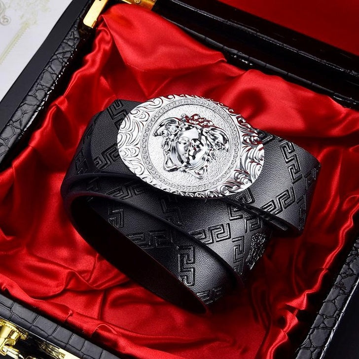 Belt genuine leather business beauty head print belt jeans belt youth belt