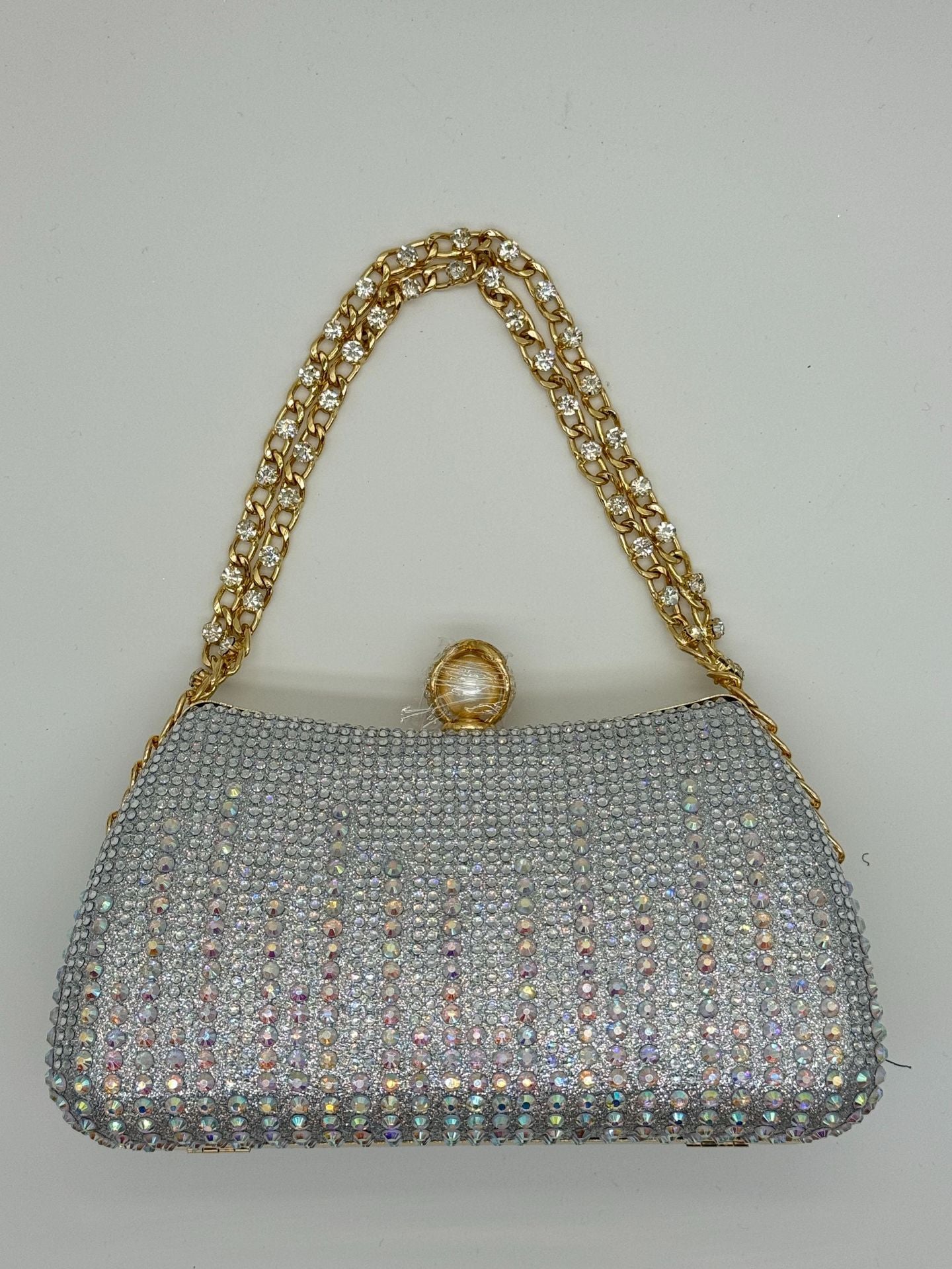 Luxury Crystal Evening Clutch - Rhinestone Chain Handbag for Special Occasions
