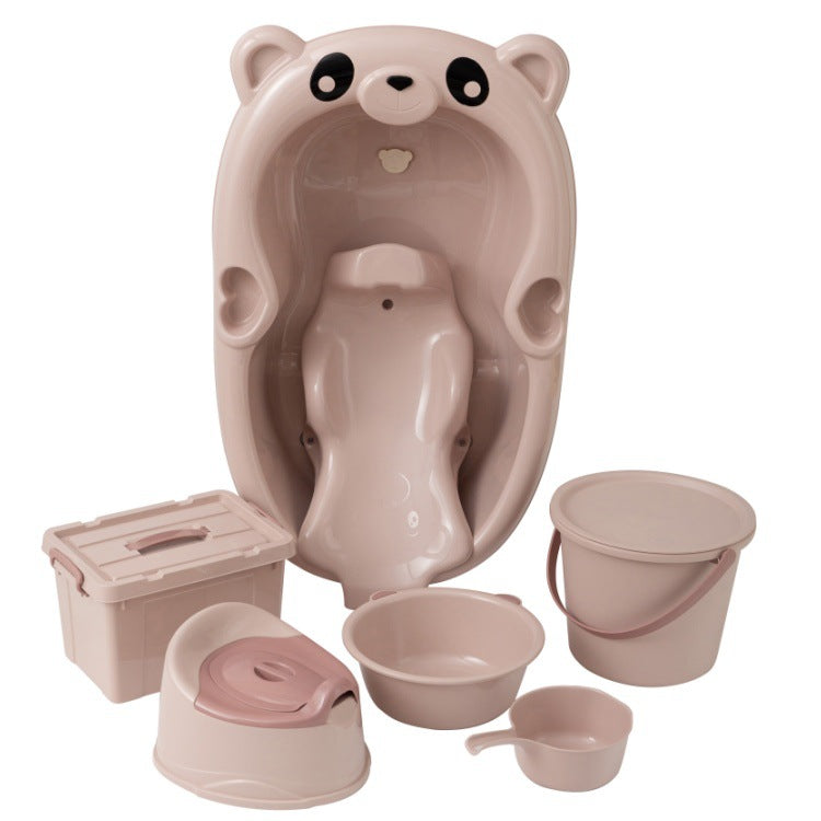 Newborn Baby Bath Set Thickened Kids Bath Gift Seven Piece Bath Tub
