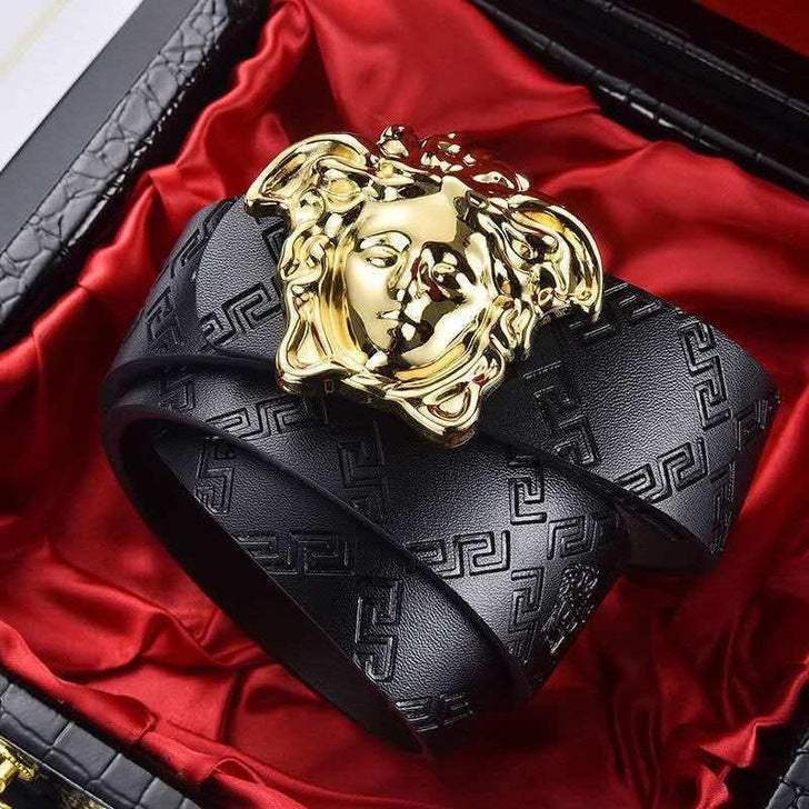 Belt genuine leather business beauty head print belt jeans belt youth belt