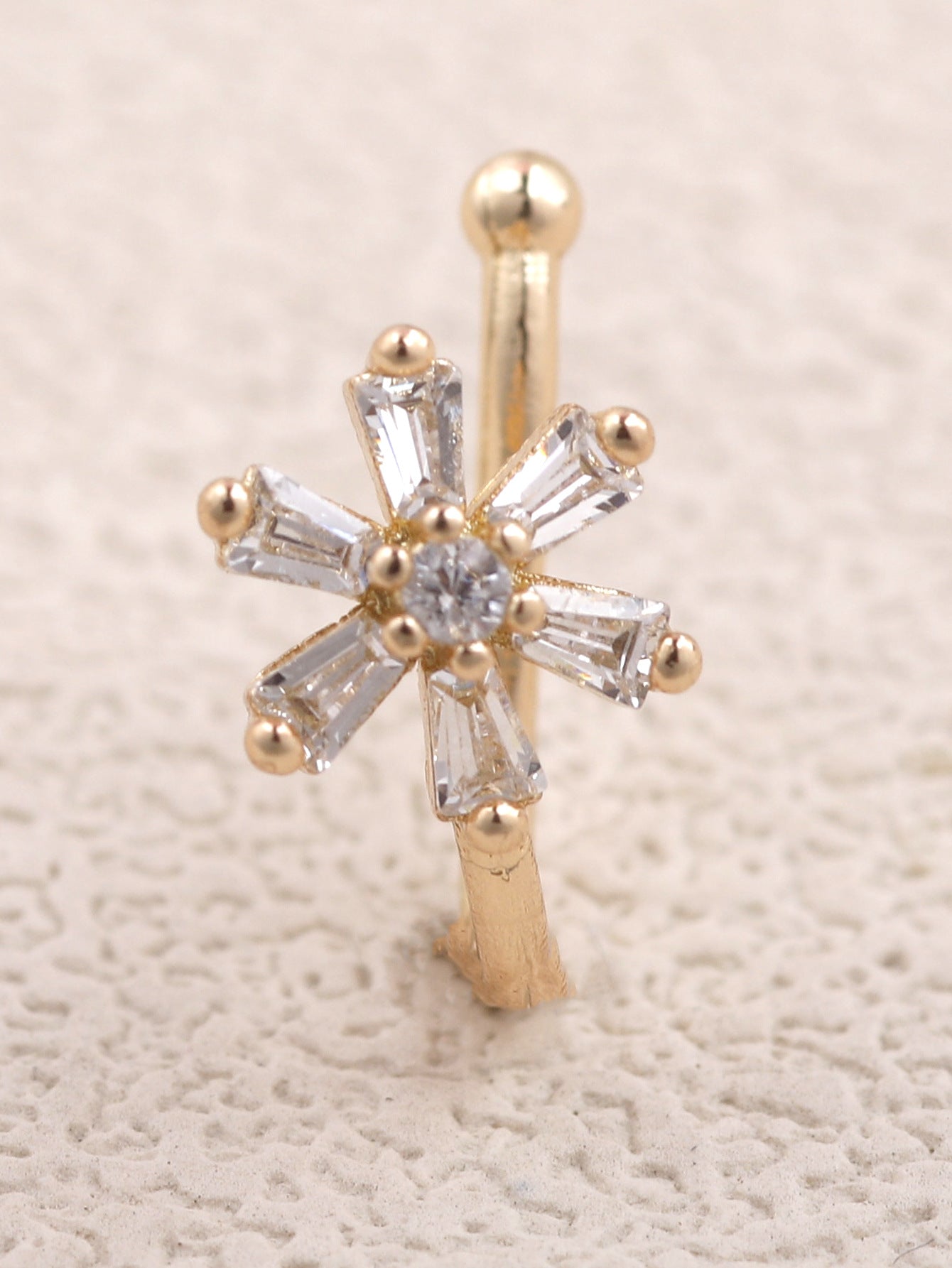 Non-Pierced Zircon Nose Clip - U-Shaped Gold Nose Stud | MTS-Glamour