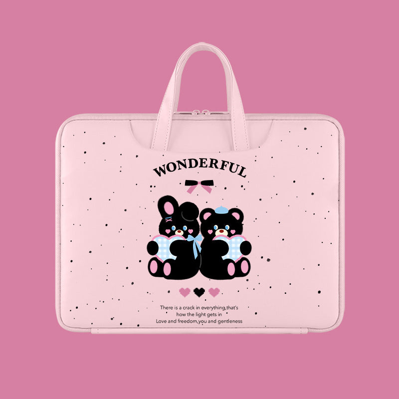 Print Laptop Bag – Elegant Black & White Sleeve with Inspirational Quote