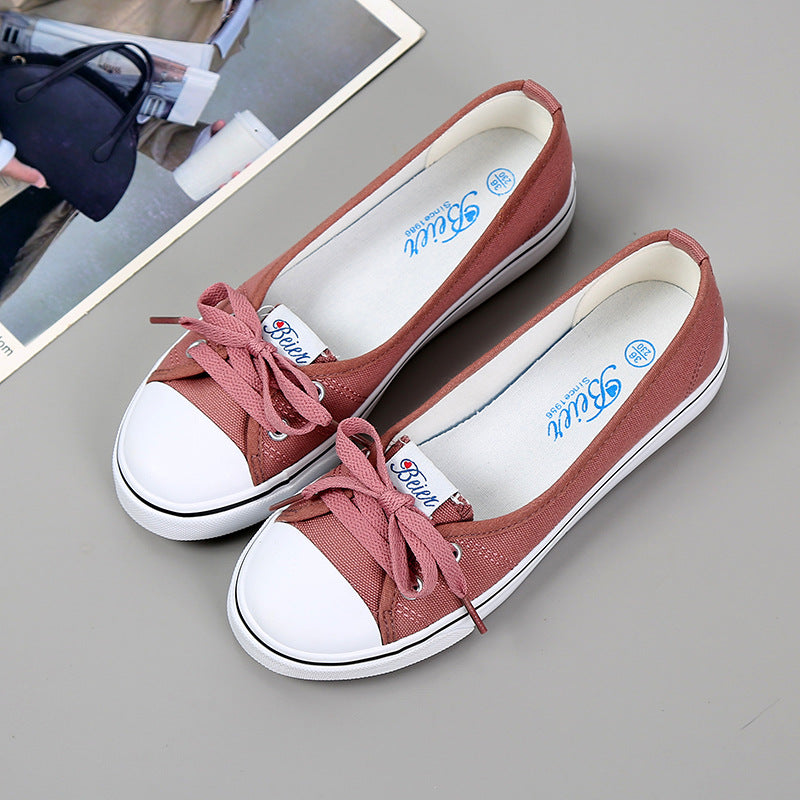 women's canvas shoes small white shoes women's all-match literary pumps summer