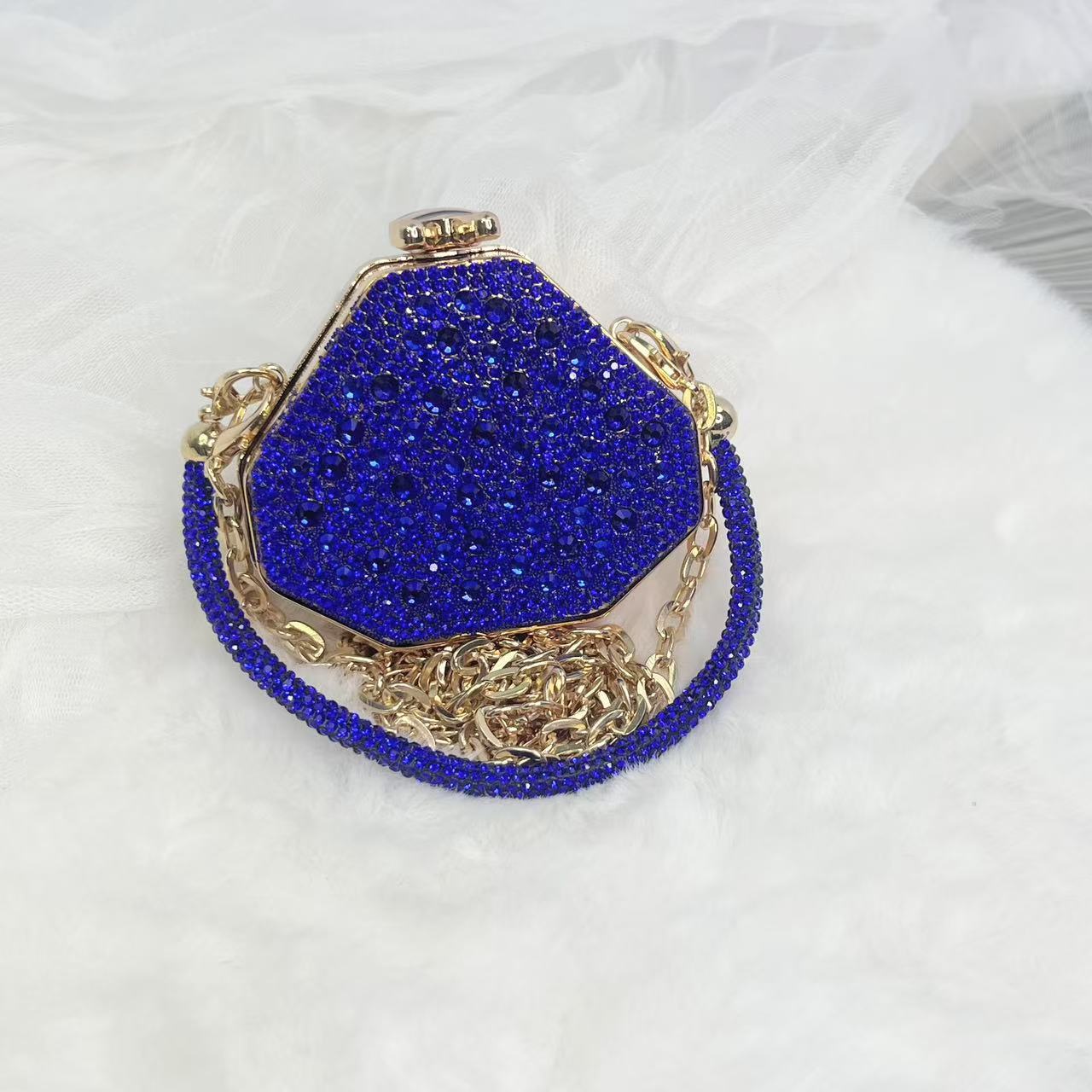Cross-border 2025 New Acrylic Catwalk Handbag Full Diamond Dress Bag Women's Chain Dinner Bag