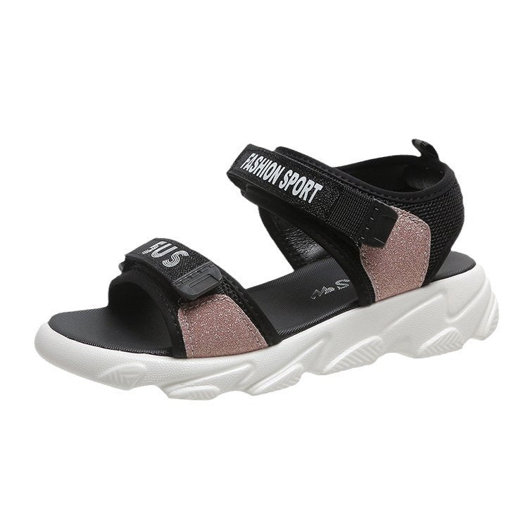 Sports sandals 2024 new women's summer Internet celebrity flat soles for students
