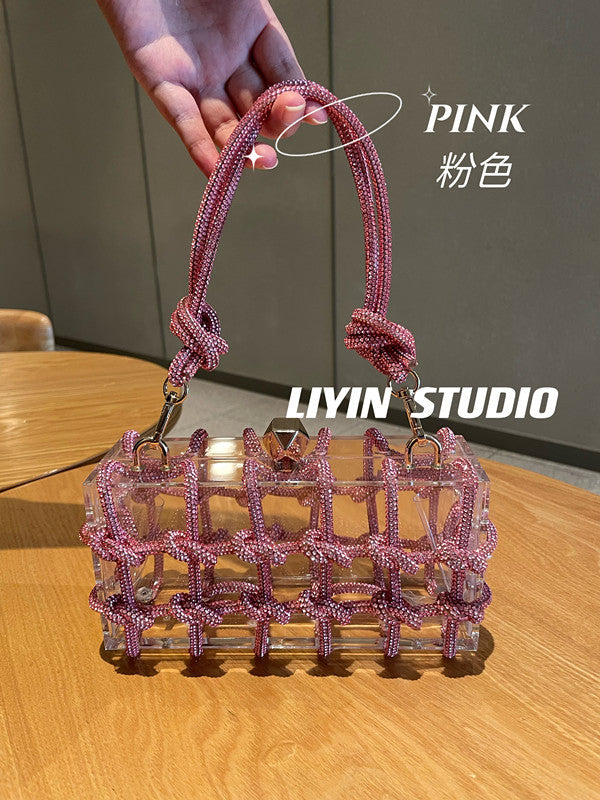 Rhinestone Acrylic Evening Bag Luxury Crystal Dinner Purse