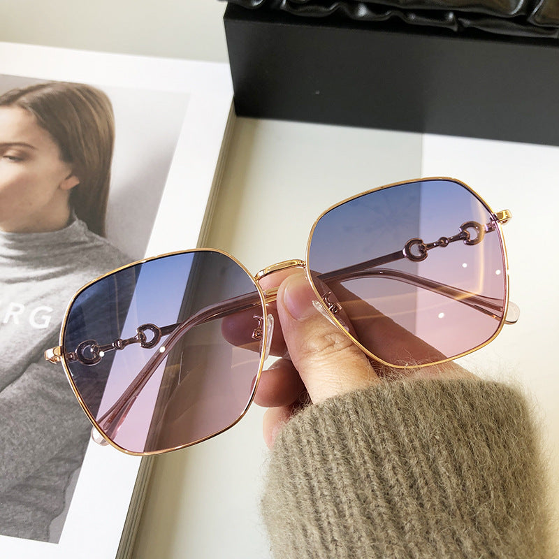 Sunglasses women's large frame polarized sunglasses new square