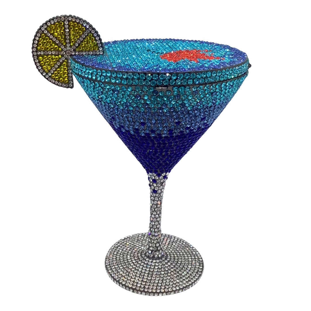 Rhinestone Martini Glasses Set - Crystal Cocktail Goblets