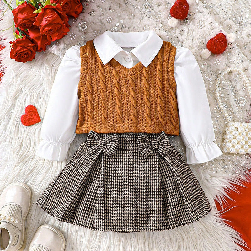 Elegant baby girl outfit set three-piece