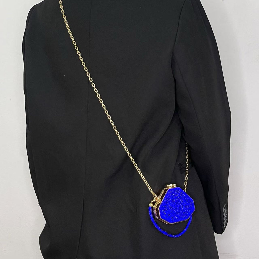 Cross-border 2025 New Acrylic Catwalk Handbag Full Diamond Dress Bag Women's Chain Dinner Bag