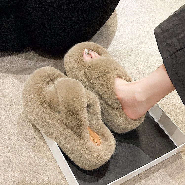 SLIPPERS FOR WOMEN TO WEAR OUTSIDE HIGH HEELS WEAR COTTON SHOES