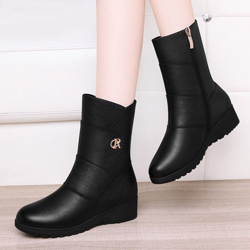 New Fashion Women's Boots Wedge Heel Middle-Aged