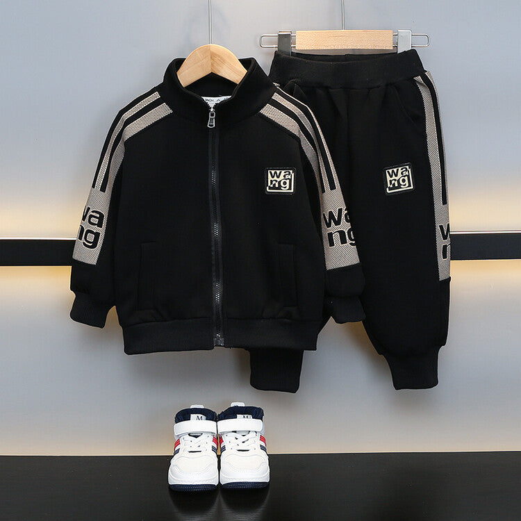 Green Boys Athletic Tracksuit Set - Zip Jacket & Pants