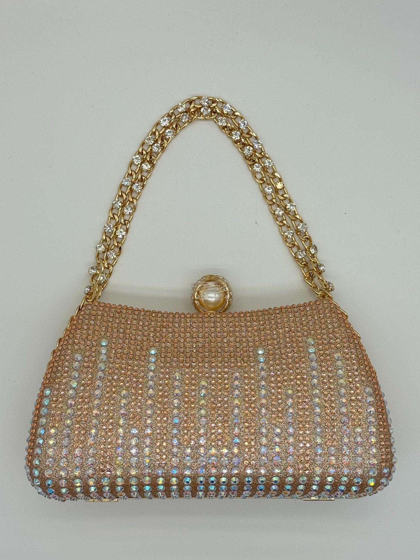 Luxury Crystal Evening Clutch - Rhinestone Chain Handbag for Special Occasions