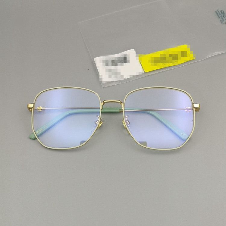 Glasses frame men's and women's multi-sided square flat lens
