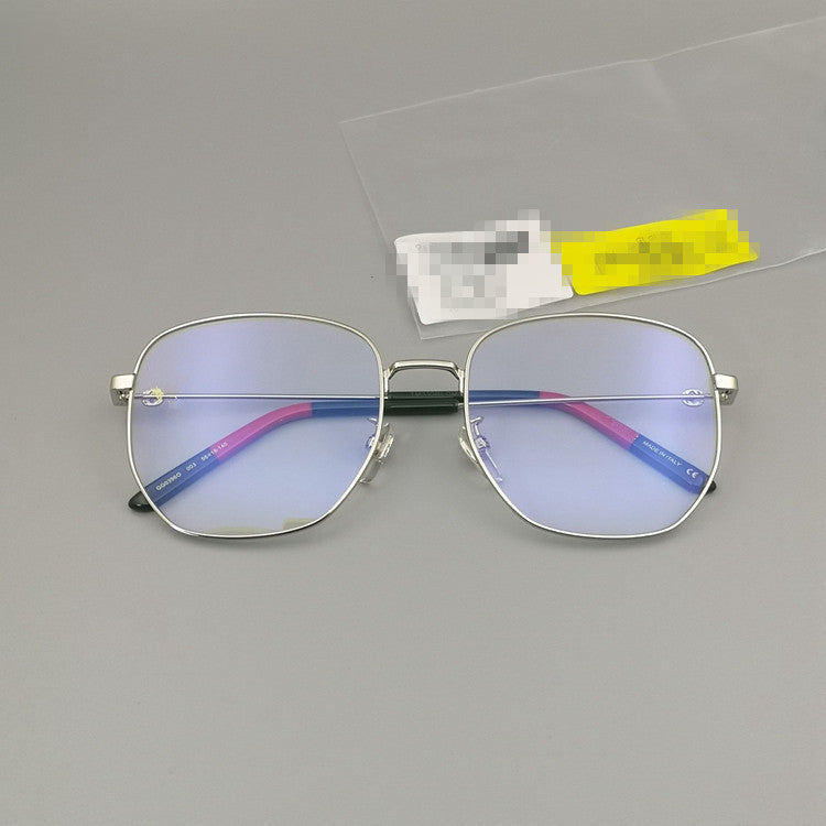 Glasses frame men's and women's multi-sided square flat lens