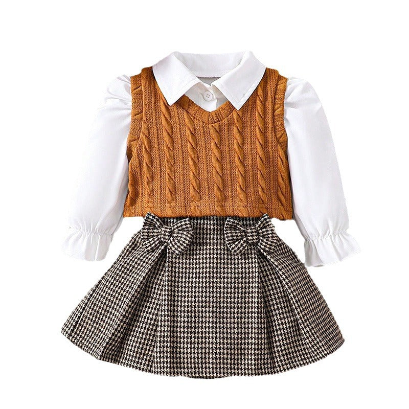 Elegant baby girl outfit set three-piece