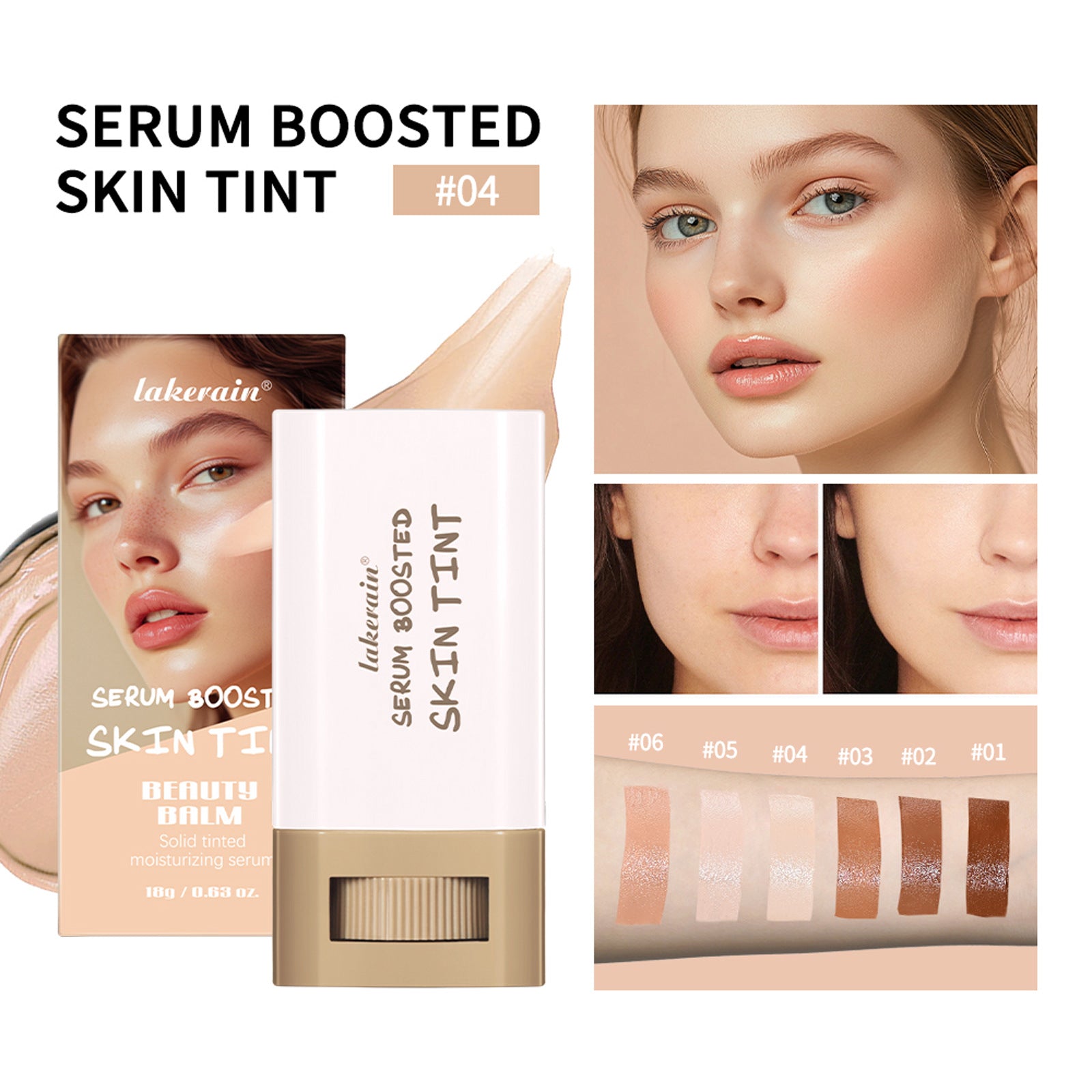 Lakerain Multi-Color Hydrating Serum Stick Naturally Fits and Brightens  buy two minimum