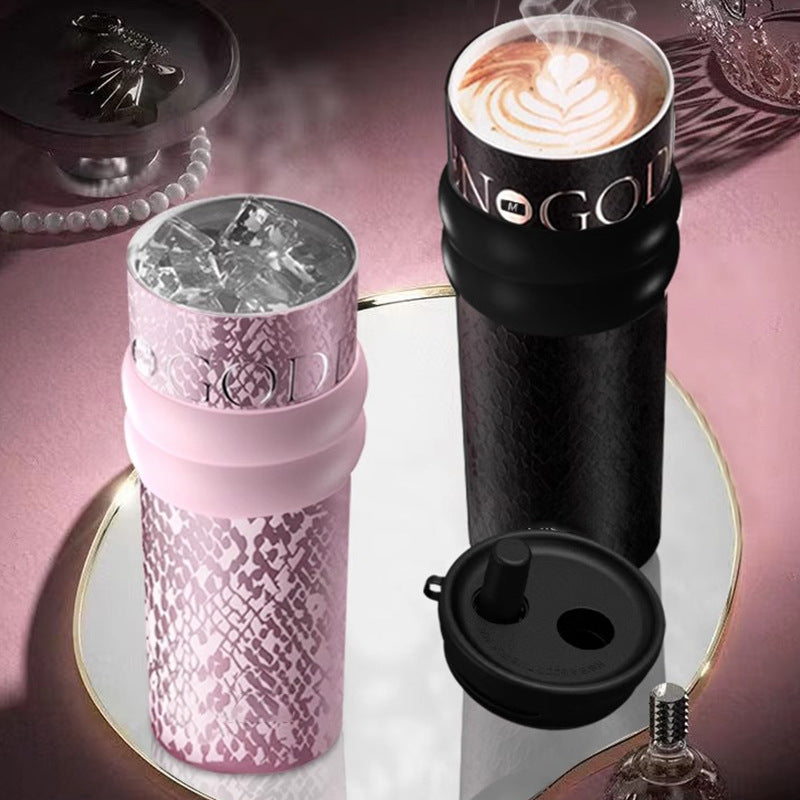 Premium 710ML Ceramic Lined Stainless Steel Tumbler with Straw - MTS-Glamour