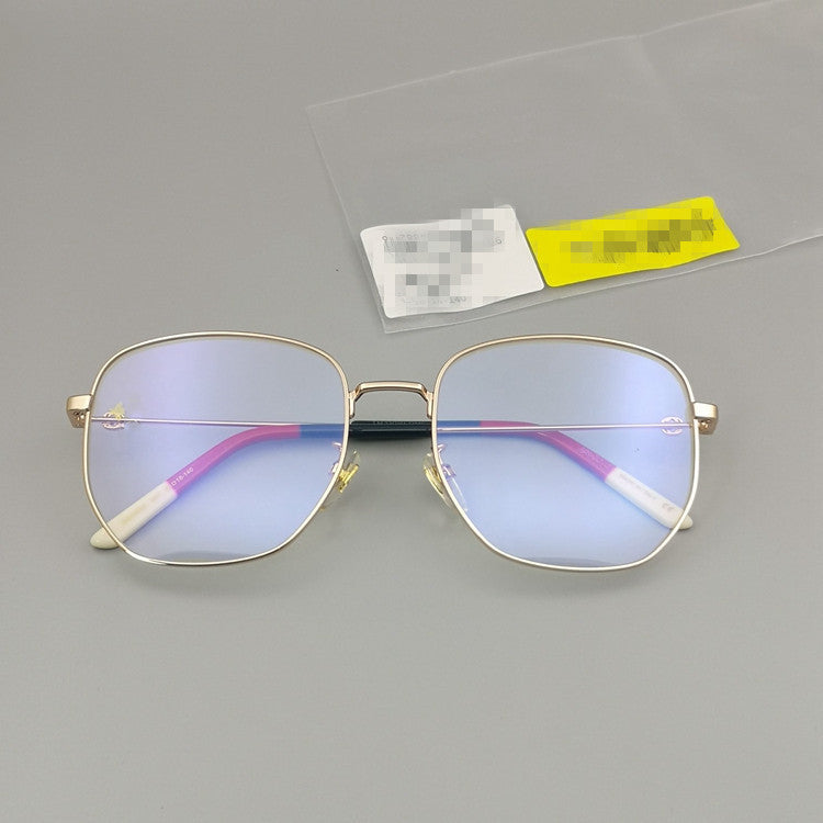 Glasses frame men's and women's multi-sided square flat lens
