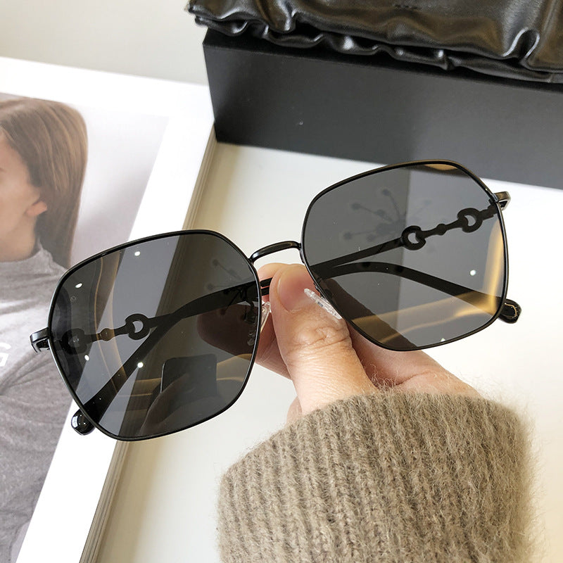 Sunglasses women's large frame polarized sunglasses new square