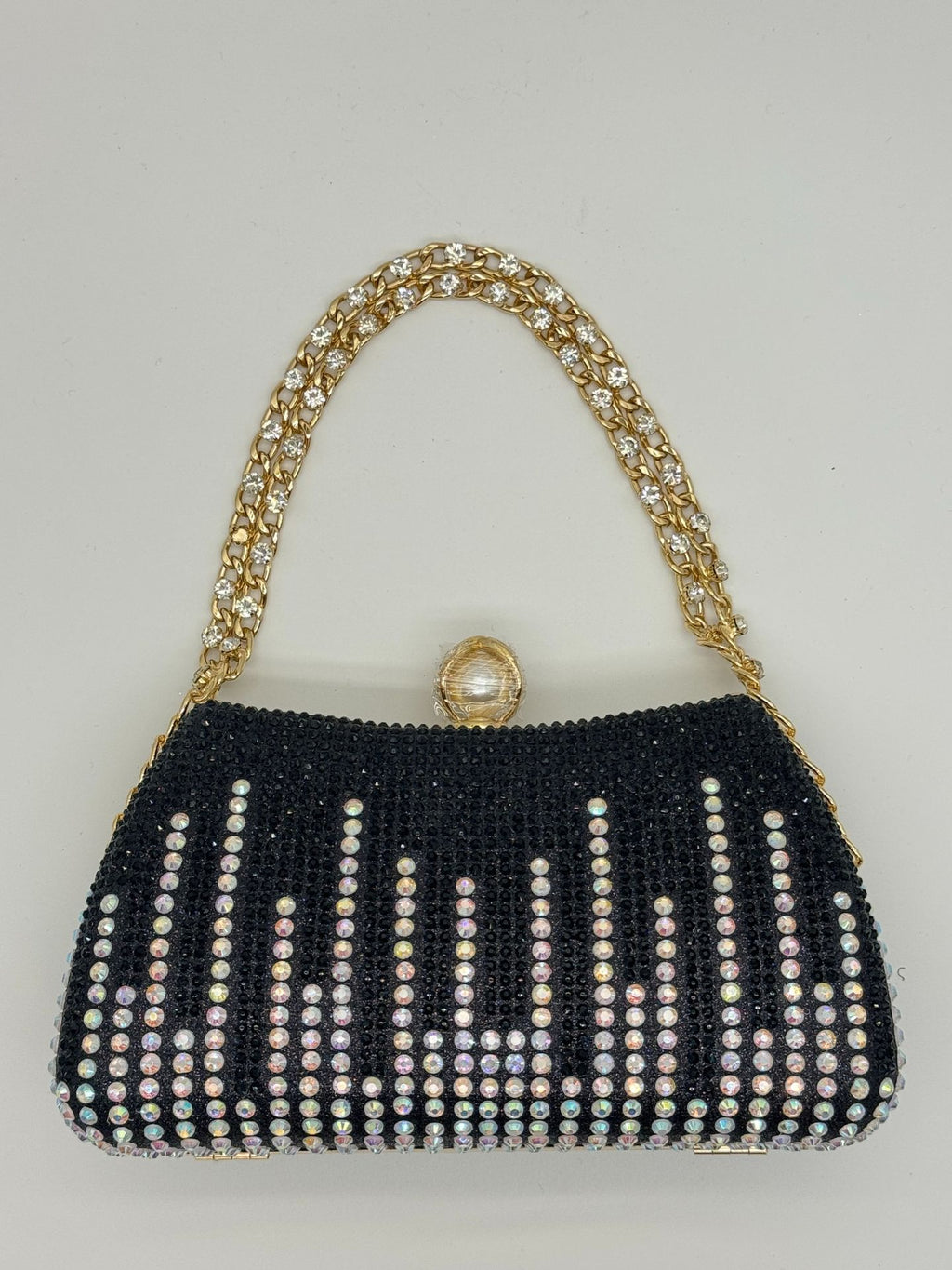 Luxury Crystal Evening Clutch - Rhinestone Chain Handbag for Special Occasions