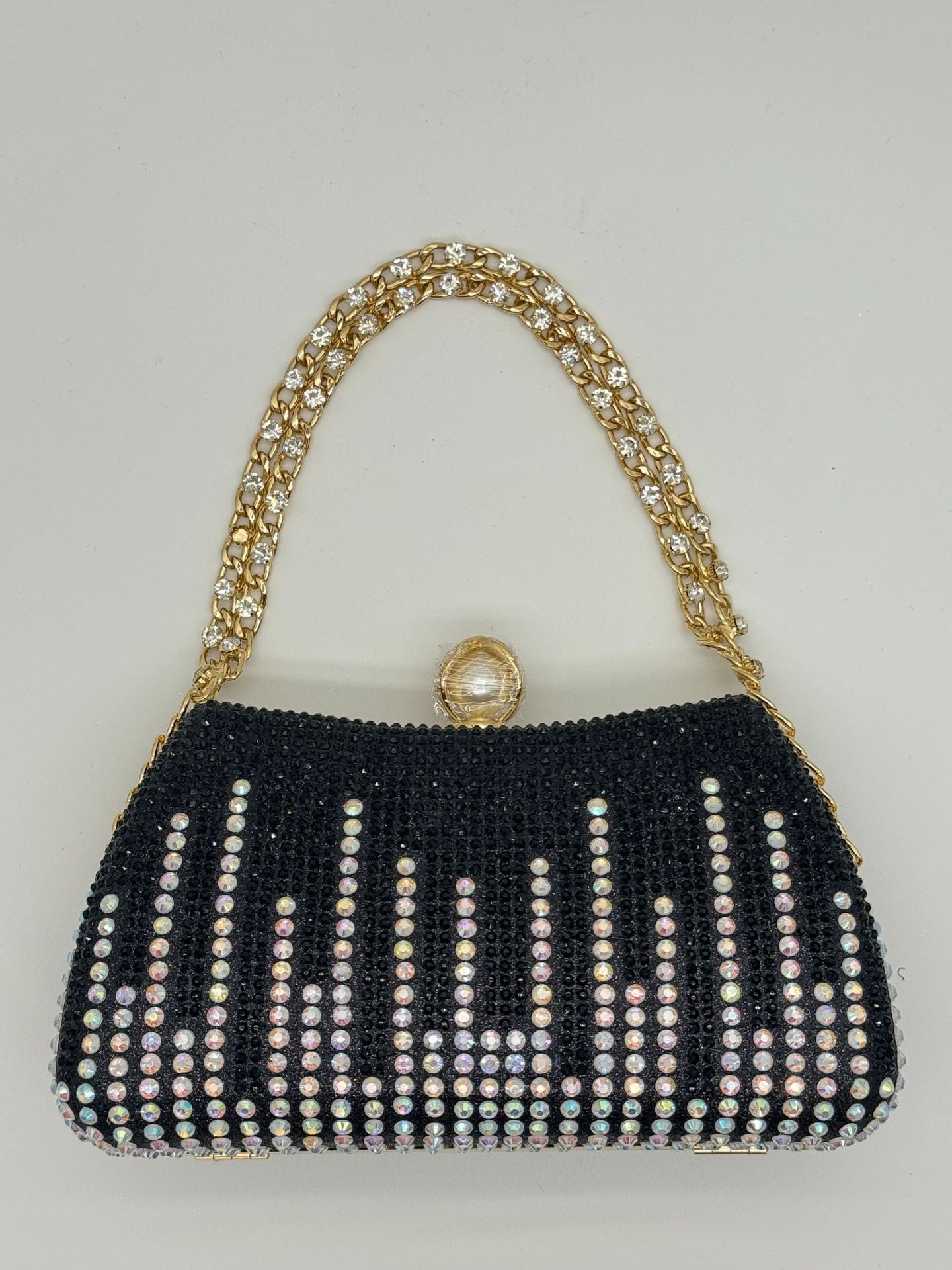 Luxury Crystal Evening Clutch - Rhinestone Chain Handbag for Special Occasions