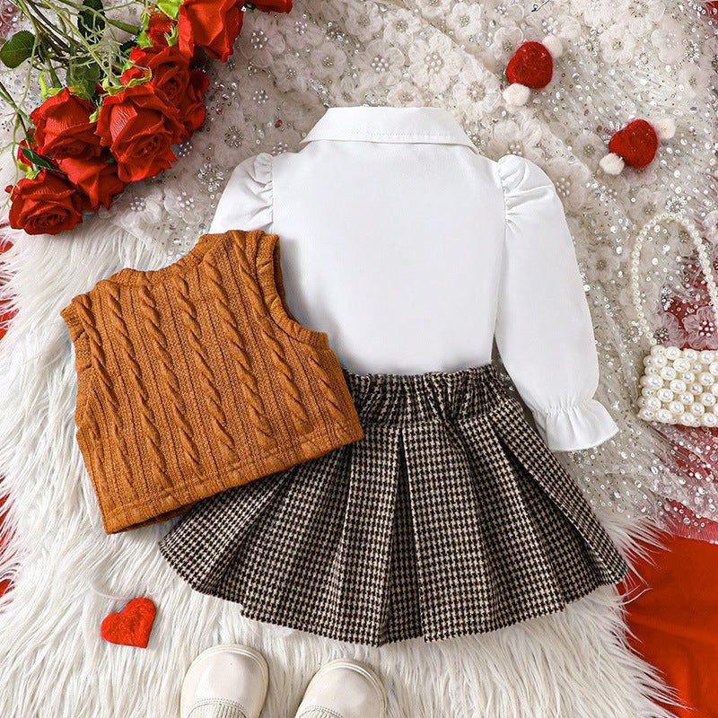Elegant baby girl outfit set three-piece
