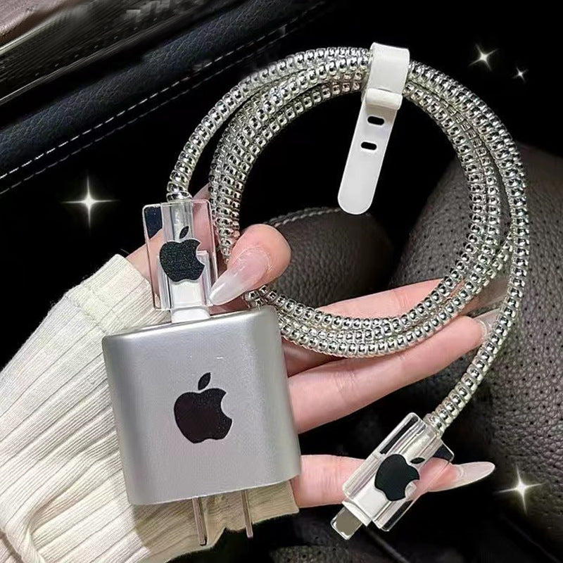 Apple 20W Fast Charger Case - Luxury Crystal Chain Protective Cover | MTS-Glamour