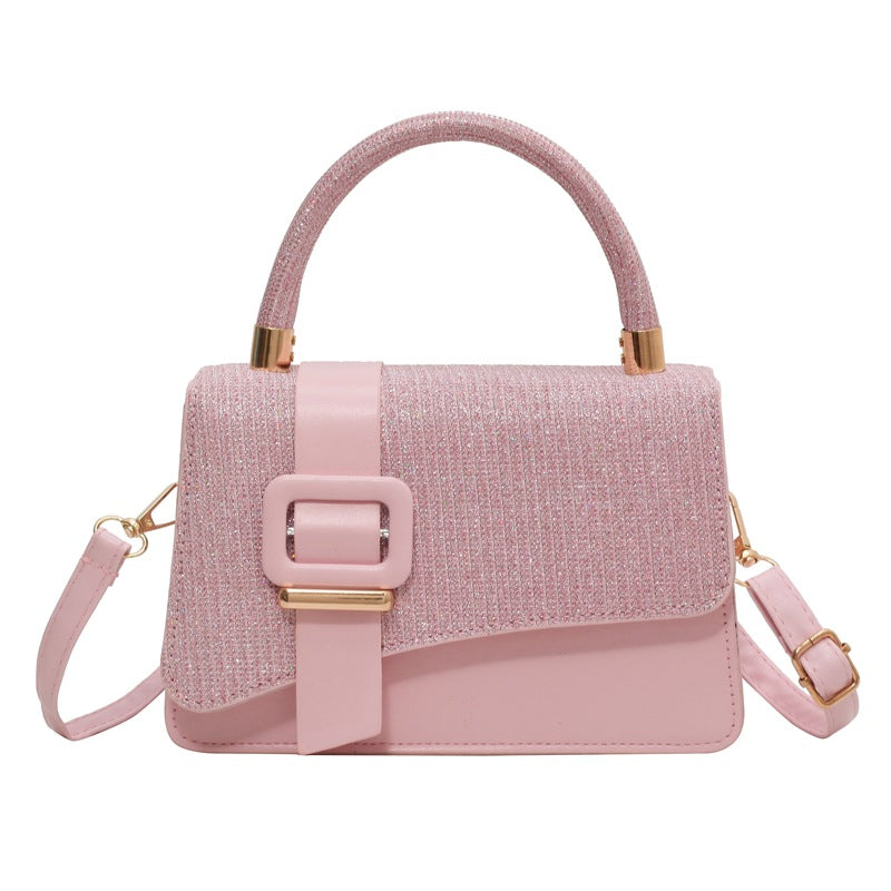 Glitter Square Handbag - Small Crossbody Shoulder Bag for Women