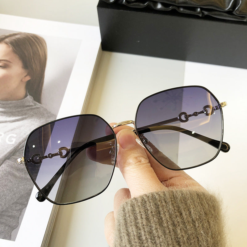 Sunglasses women's large frame polarized sunglasses new square