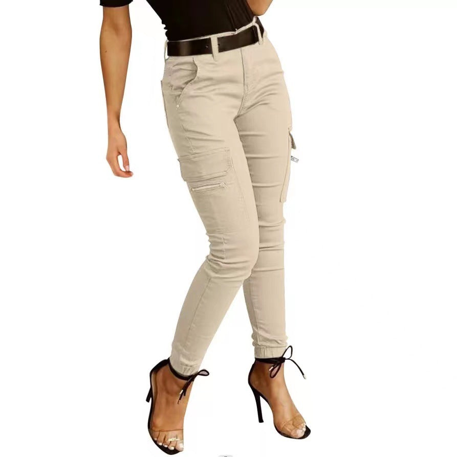 Women's  mid-rise slim cargo pants