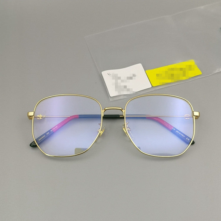 Glasses frame men's and women's multi-sided square flat lens