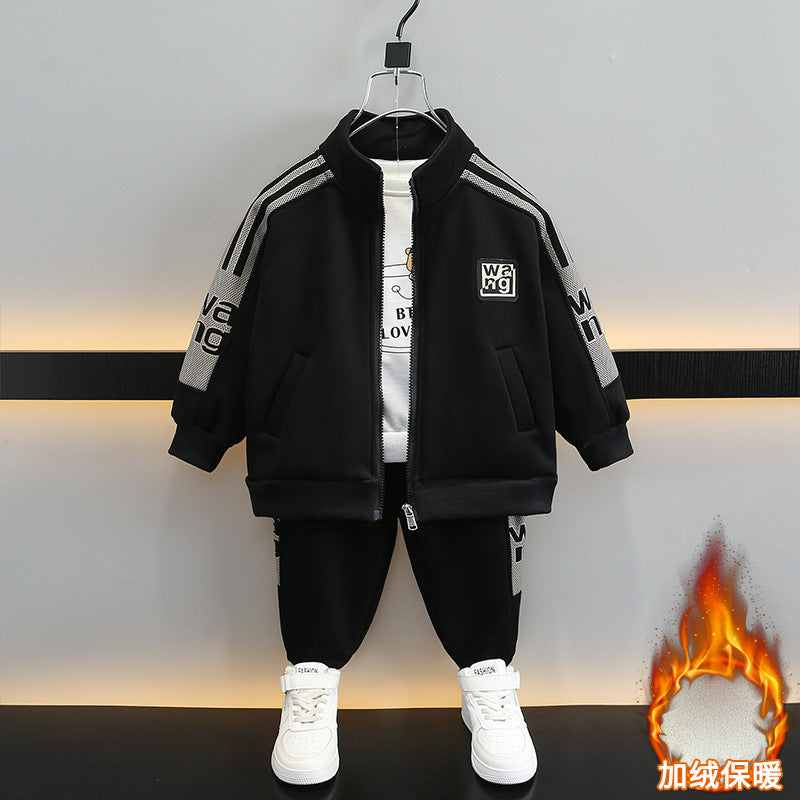 Green Boys Athletic Tracksuit Set - Zip Jacket & Pants