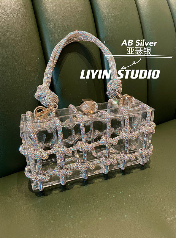 Rhinestone Acrylic Evening Bag Luxury Crystal Dinner Purse